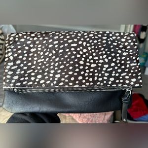 Sole Society fold over hide clutch